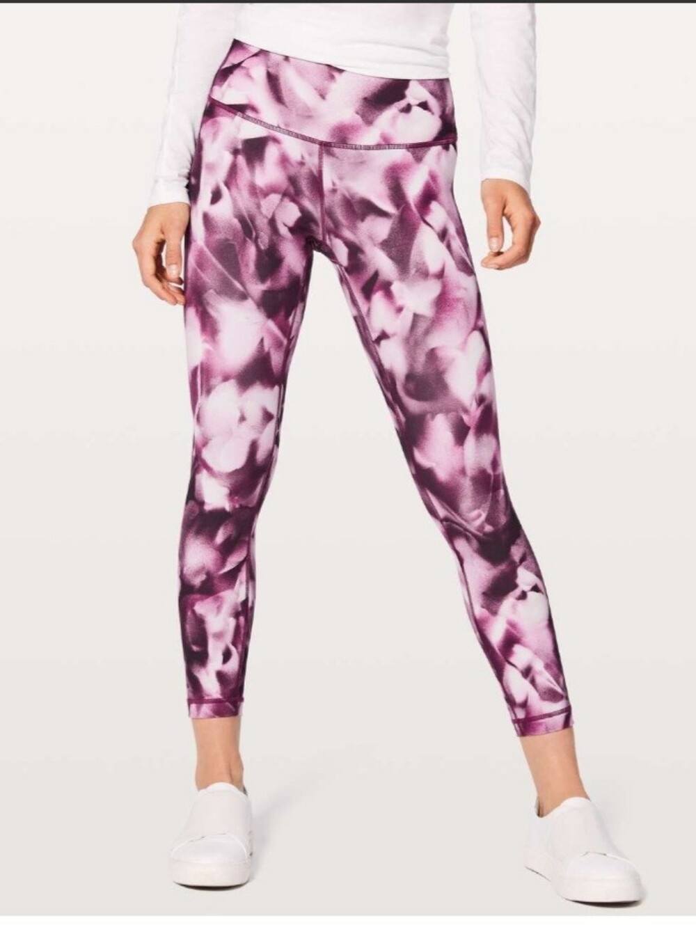 Lululemon Wunder Under Hi-Rise 7/8 Tight 25Blush Blossom Alpine White Candy Pink
